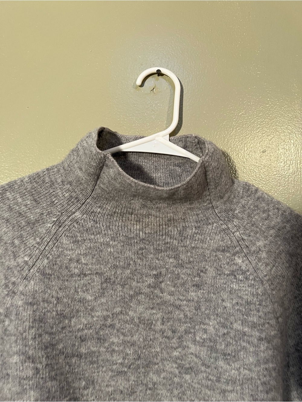 H&M Women’s Sz Small Gray Melange Wool-Blend Mock-Turtleneck Sweater Wide Sleeve - Picture 6 of 11